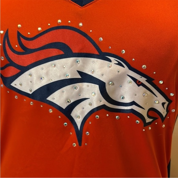 NEW Draft Me NFL Football Shirt DENVER BRONCOS Small or Medium Jersey BLING NWT - Picture 3 of 6
